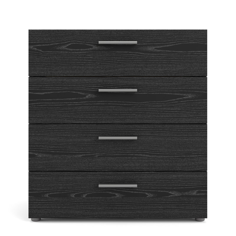 Austin 4 Drawer Chest, Black Woodgrain