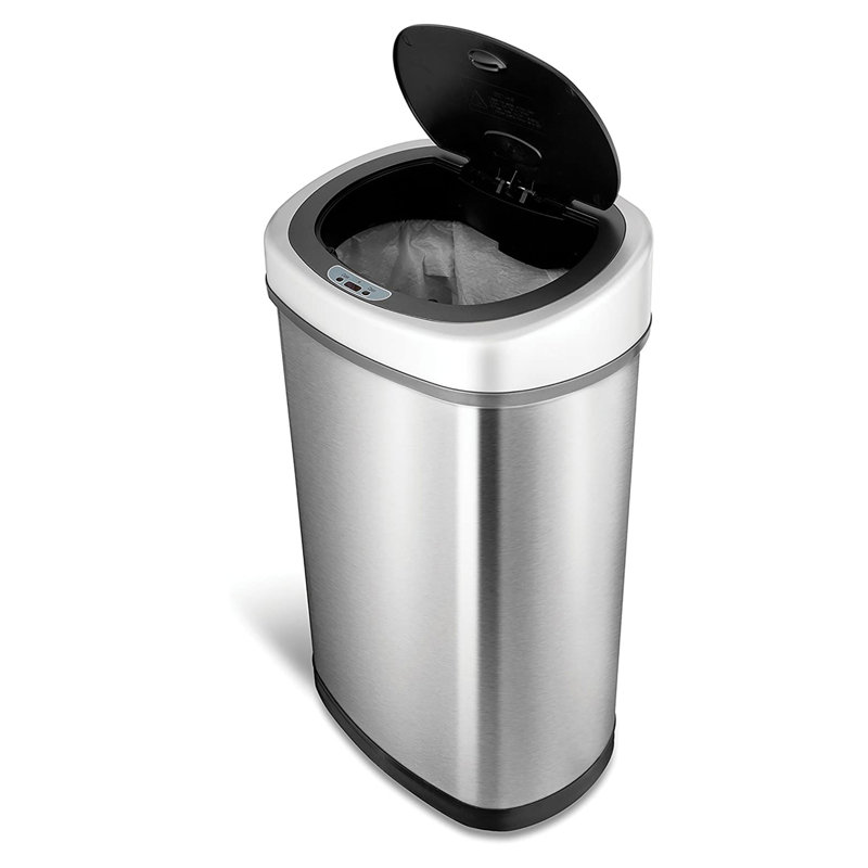 Poubelle à capteur de mouvement en acier inoxydable 13,2 gallons