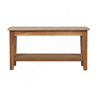 Table basse Rope, tablette ouverte, brun clair