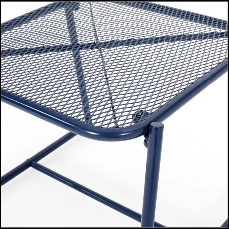 Elba 15.5"H Side Table, 16.25" H x 19.5" W x 18" D, Navy Blue