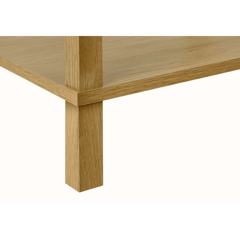 Table d'appoint, table de bout, table de chevet, table d'appoint, tiroir de rangement, chambre à coucher, salon, stratifié naturel à 2 niveaux