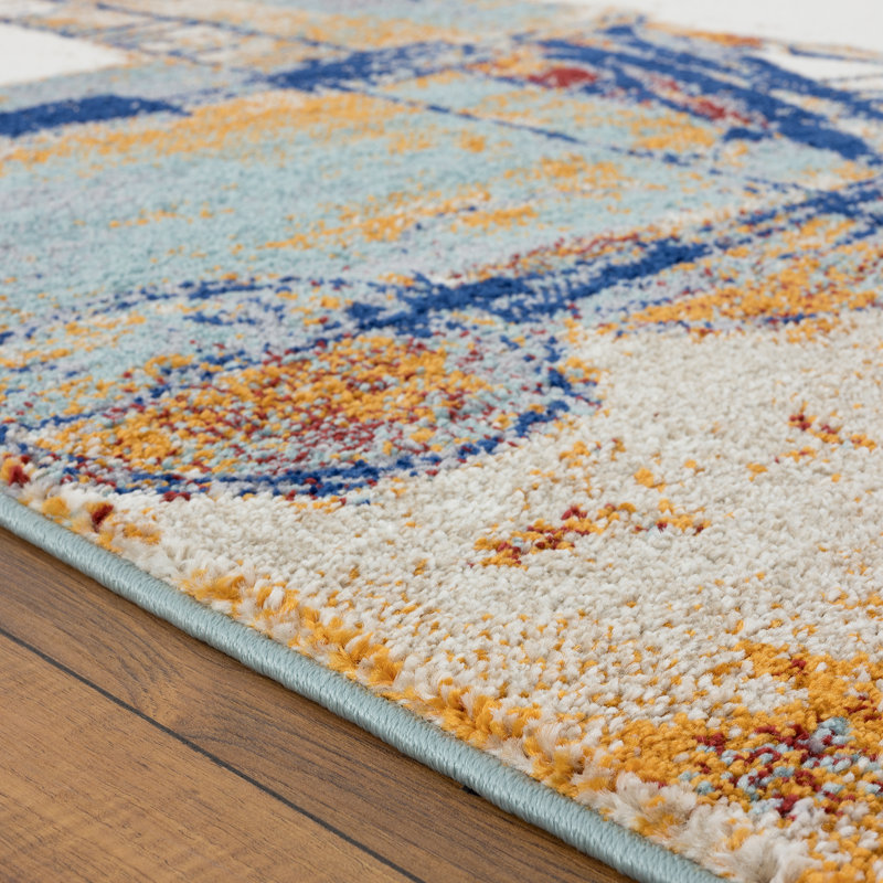 Bellicent  Abstract Indoor Rug, Rectangle 5' x 7'