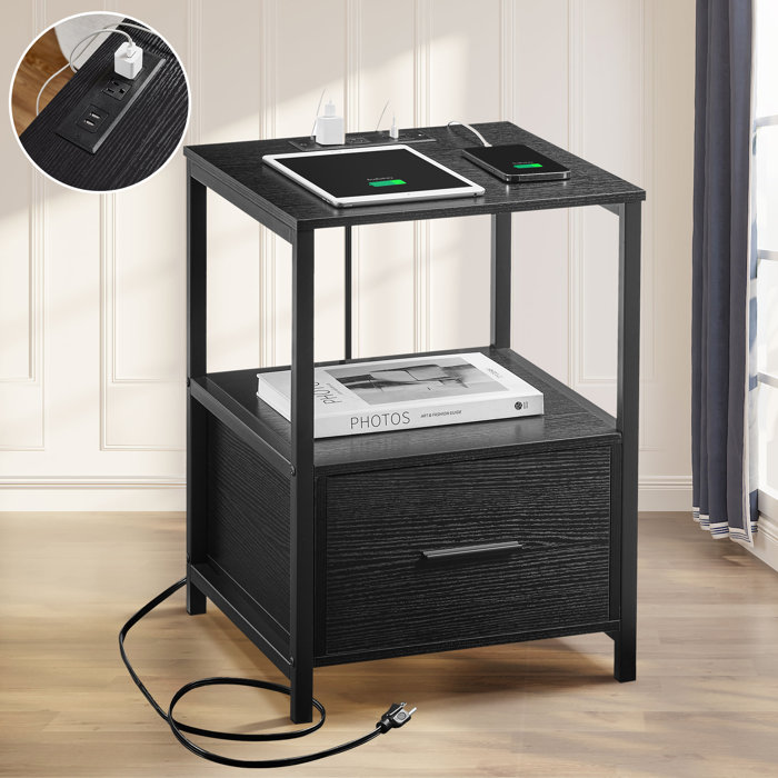 Andover Mills™ Belisle 22'' Tall 1 - Drawer nightstand and Built-In ...