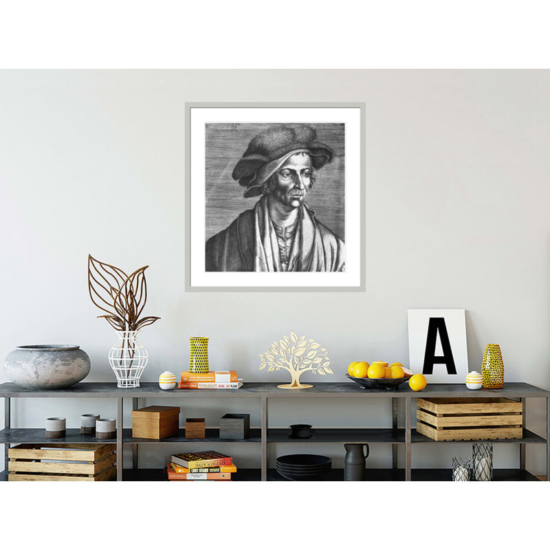 Portrait de Joachim Patinir par Albrecht Dürer, impression giclée sur cadre, H 35,17 po x l 33,5 po
