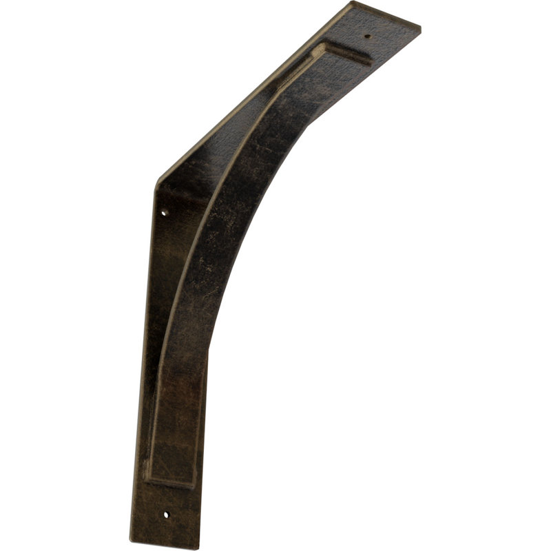 Morris Steel Bracket, Antiqued Pale Gold, 16" H x 3" W x 16" D