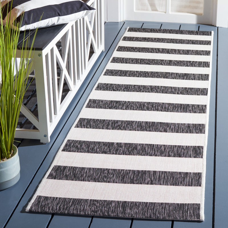 Areebah Performance Striped Indoor/Outdoor Area Rug, Runner 2'3" x 8'