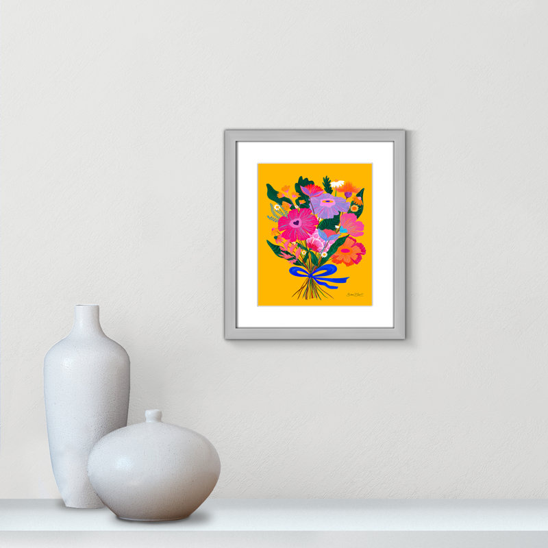 Imprimé éclectique de fleurs par Bloom, Argent mat, Imprimé mat, L 13 po x H 15 po