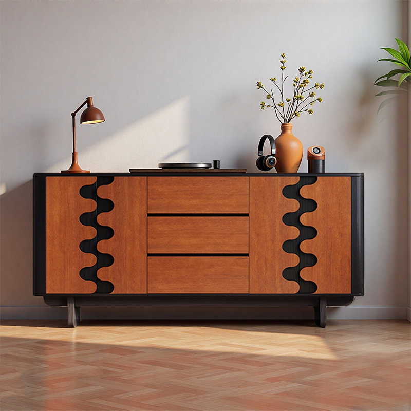 French style high-end home shoe cabinet, Brown/Black