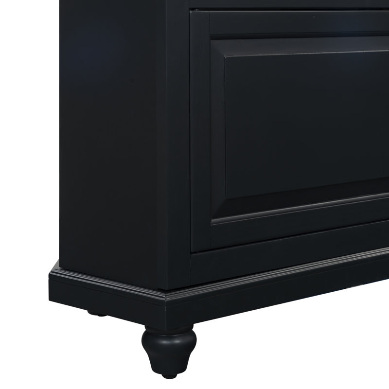 Meuble télé de coin 50 po Willoe, Noir, H 32,5 po x L 50 po x l 18 po