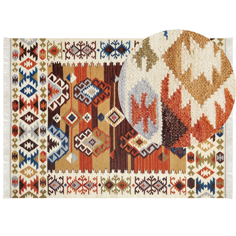 Shelstead Southwestern Wool Hand Woven Area Rug, Rectangle 160 x 230cm