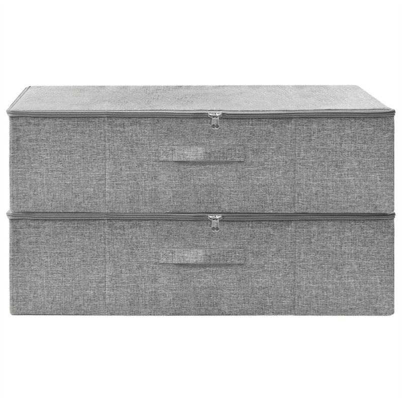 vidaXL Storage Boxes Fabric Home Organisation Foldable Box Storage Case Chest, Light Grey