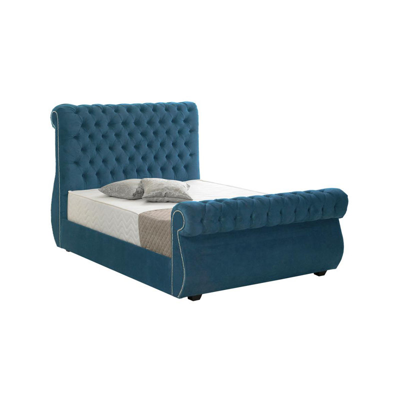 Johan Upholstered Bed, Blue, Kingsize (5')