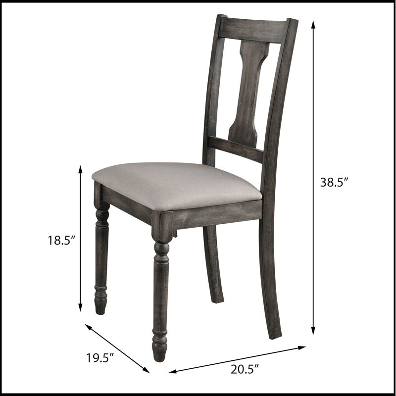Chaises d'appoint à dossier ouvert brun clair et gris patiné (ensemble de 2) pour les salles à manger rustiques et modernes