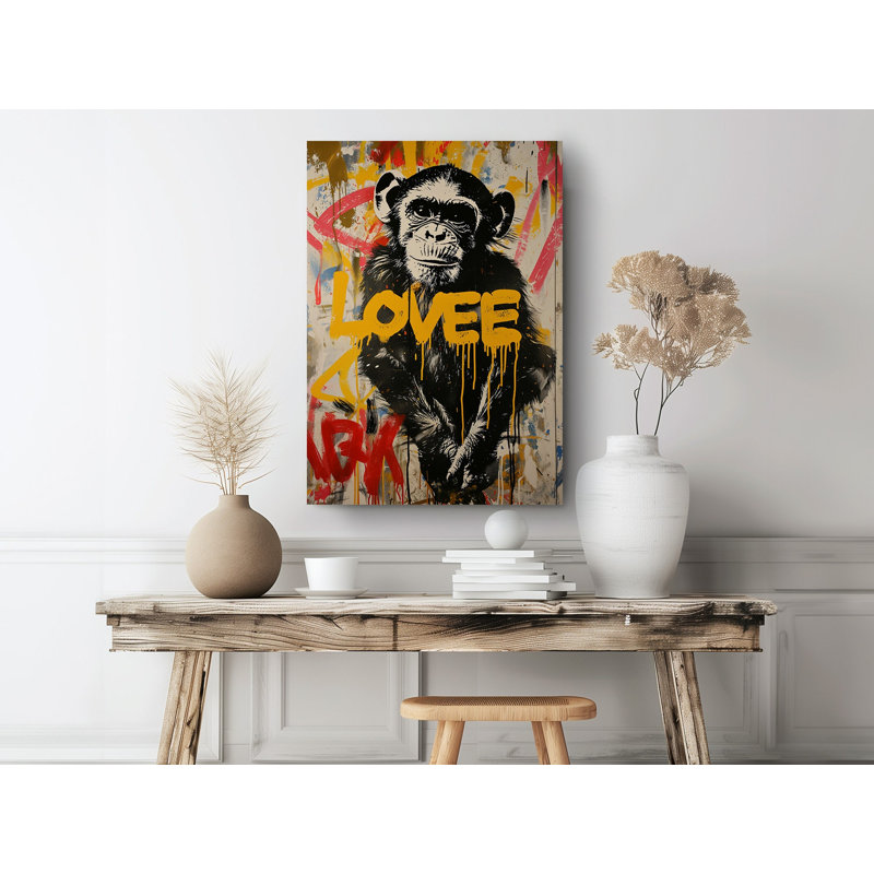 «Miserable Monkey In Love», reproduction d'art sur toile, art mural pour bureau, salon, décoration intérieure