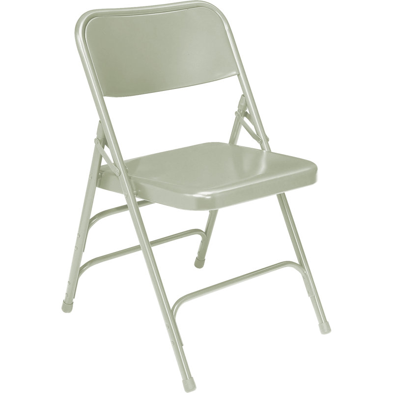 Chaise pliante en acier à double charnière triple 300 Series Deluxe, gris