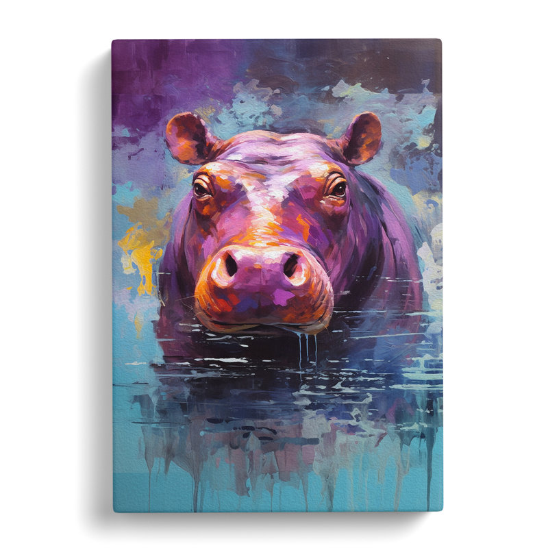 Hippo Abstract No.2 - Wrapped Canvas, 50cm H x 35cm W x 3cm D