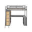 Lit mezzanine double avec tablettes et bureau