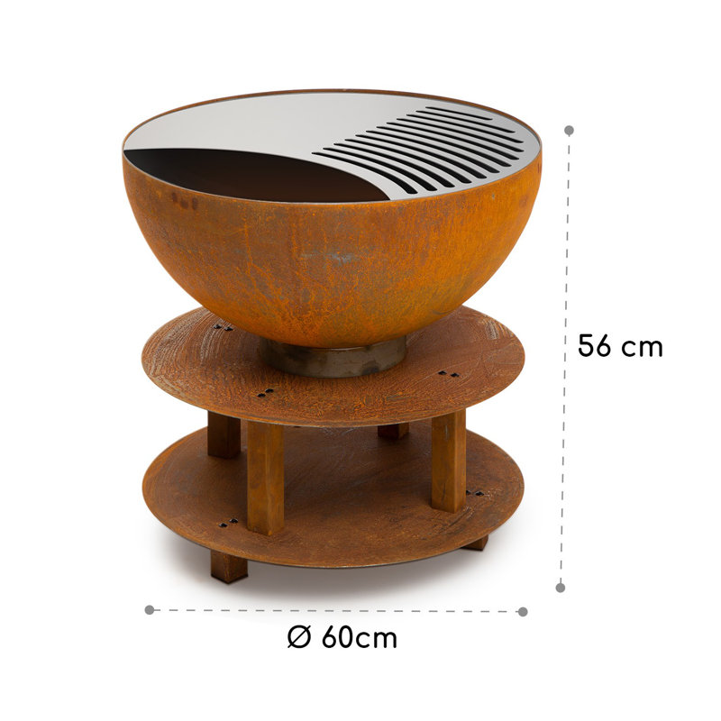 Round Steel Smokeless Fire Pit, Brown