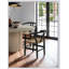Ensemble de 2 chaises d'appoint de style Mid-Century moderne avec structure en bois d'hévéa, finition noire et dossier incurvé pour un repas confortable