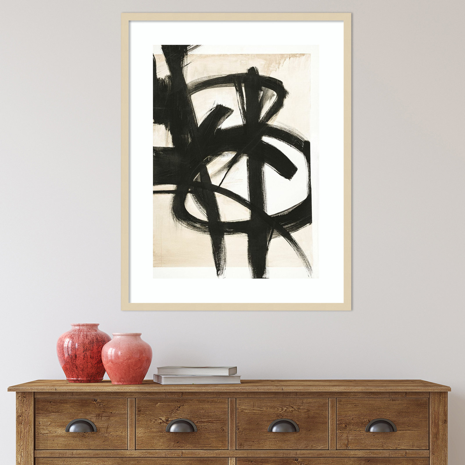 Graphical Shapes 7 by Design Fabrikken, Brown Framed Paper, 14.12" H x 11.12" W x 0.88" D
