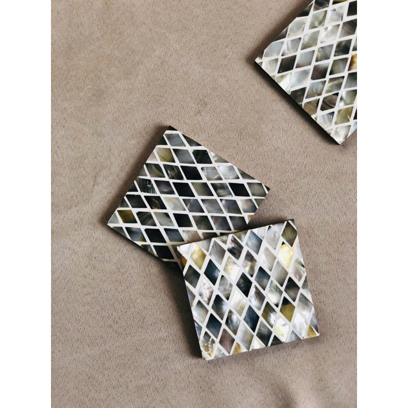Stoneware Square 4 Piece Coaster Set