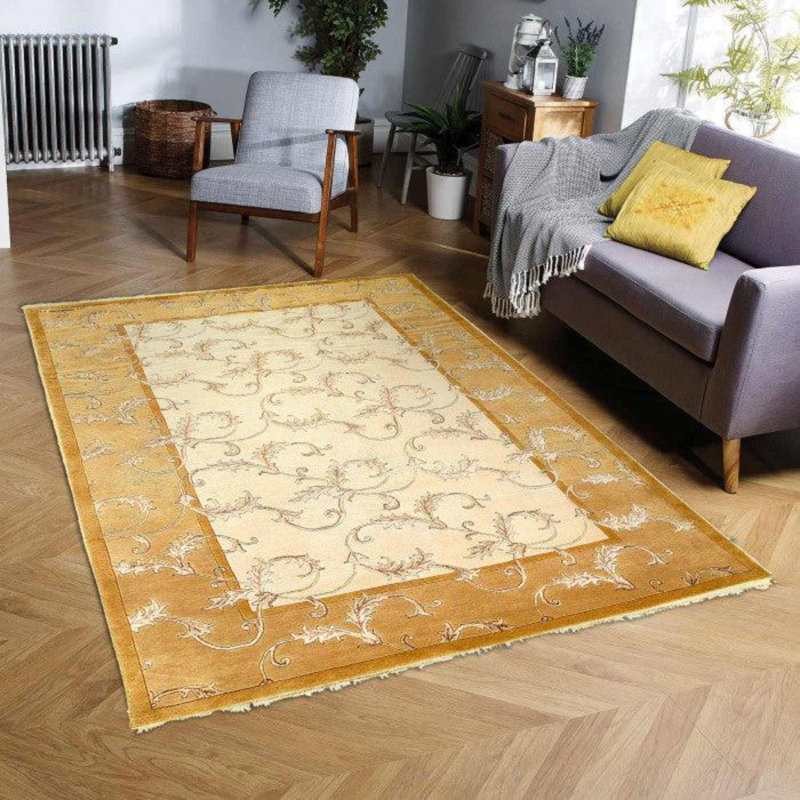 Tapis oriental en laine / soie / coton 6 pi 3 po x 9 pi 5 po Oriental