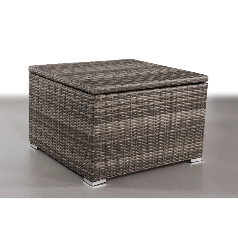 Table d'extérieur moderne avec espace de rangement - gris, rouille, gris modulaire facile à nettoyer, antirouille