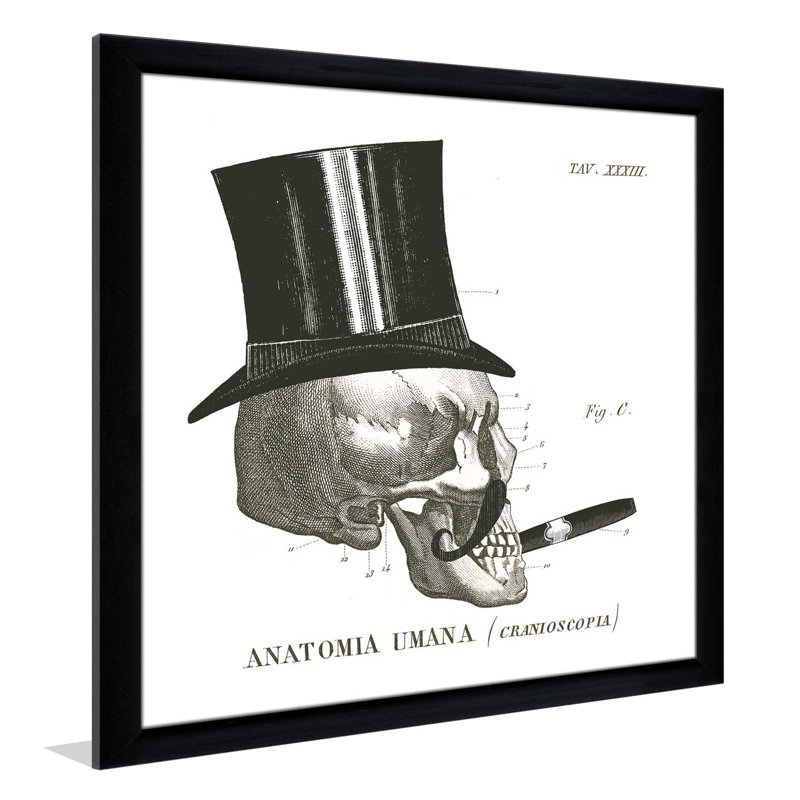 " Dandy Bones III ", 21.5" H x 21.5" W x 0.75" D, Black Framed