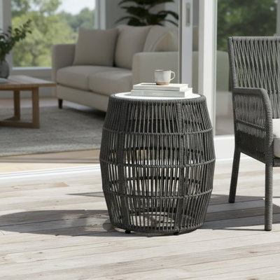 Table de bout avec tabouret de jardin Uposa