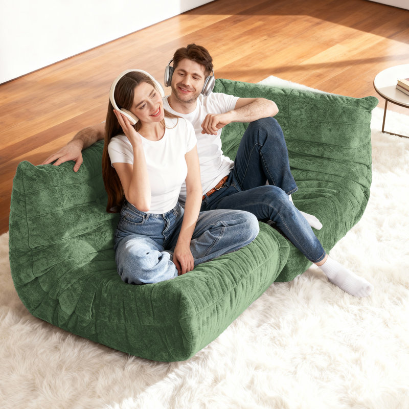 Bean Bag Chair, Memory Foam Bean Bag Chairs For Adults, Fireside Corner Chair Lazy Floor Corner Sofa For Living Room, Bedroom, Dorm, Office