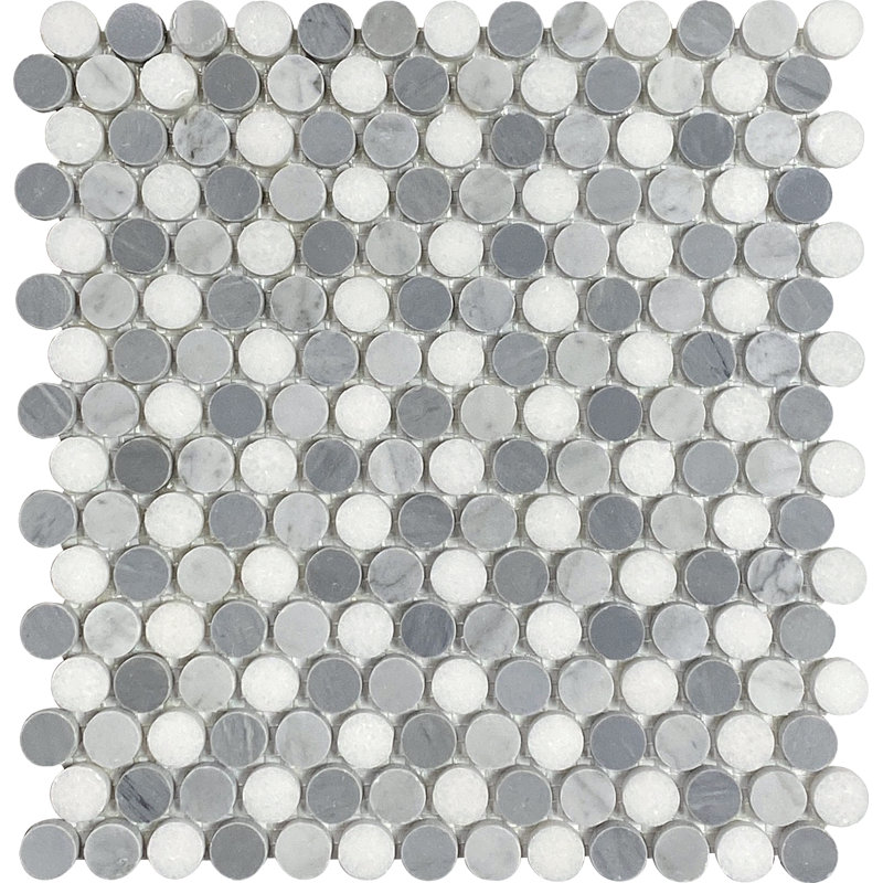 Lyra 0.8 in. x 0.8 in. Polished Marble Tile, Blanco Carrara