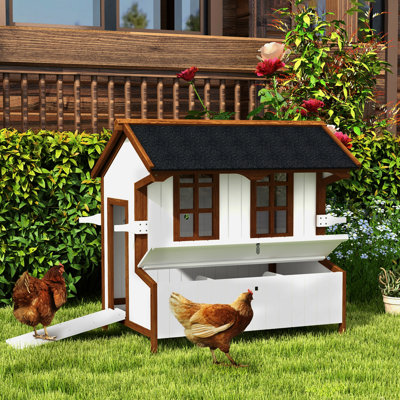 Lapin portable avec nichoir spacieux et poulet facile à déplacer de 47 po - fabriqué à partir de sapin naturel