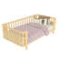 Lit plateforme double pour enfants avec garde-corps, structure en bois et fer pour enfants et garçons-190828663