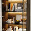 160CM High Display Stand With 3-Colour Led Lighting & Mirrored Back - 4-Tier Glass Showcase-1364701891