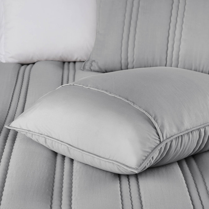 3 PCSSoft Bedding Sets, Queen Duvet Cover + 2 Standard Shams, Gray
