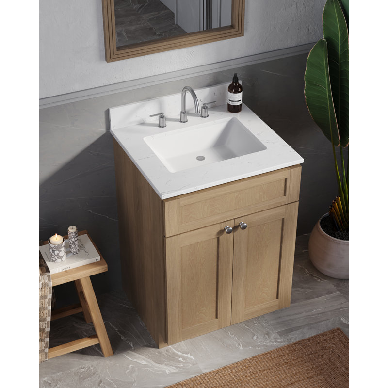 Chrisna 24’’ Single Bathroom Vanity Set, Natural Oak