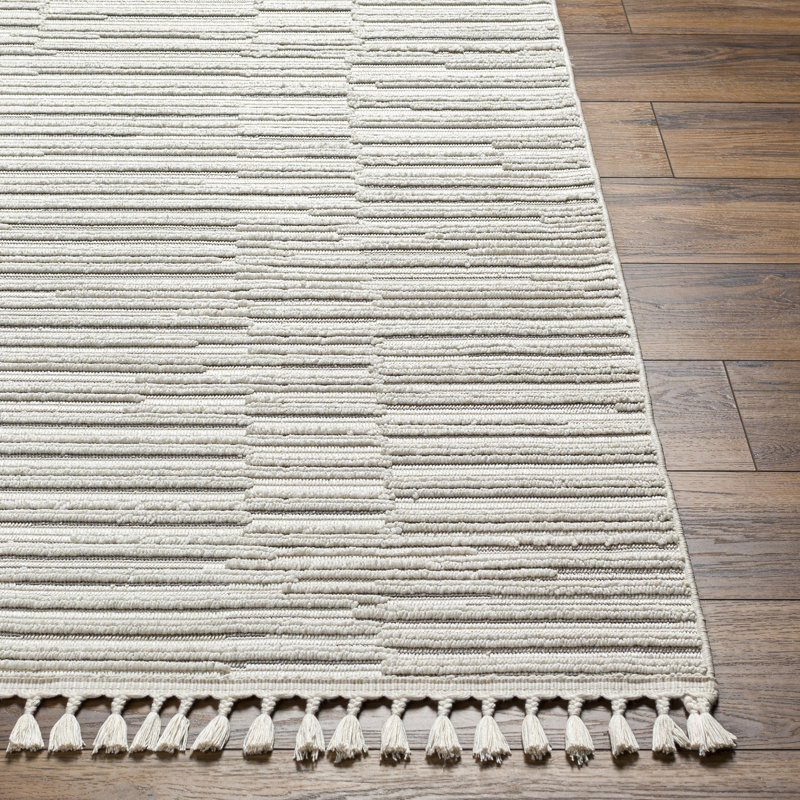 Moe Striped Cream Area Rug, Rectangle 9' x 12'