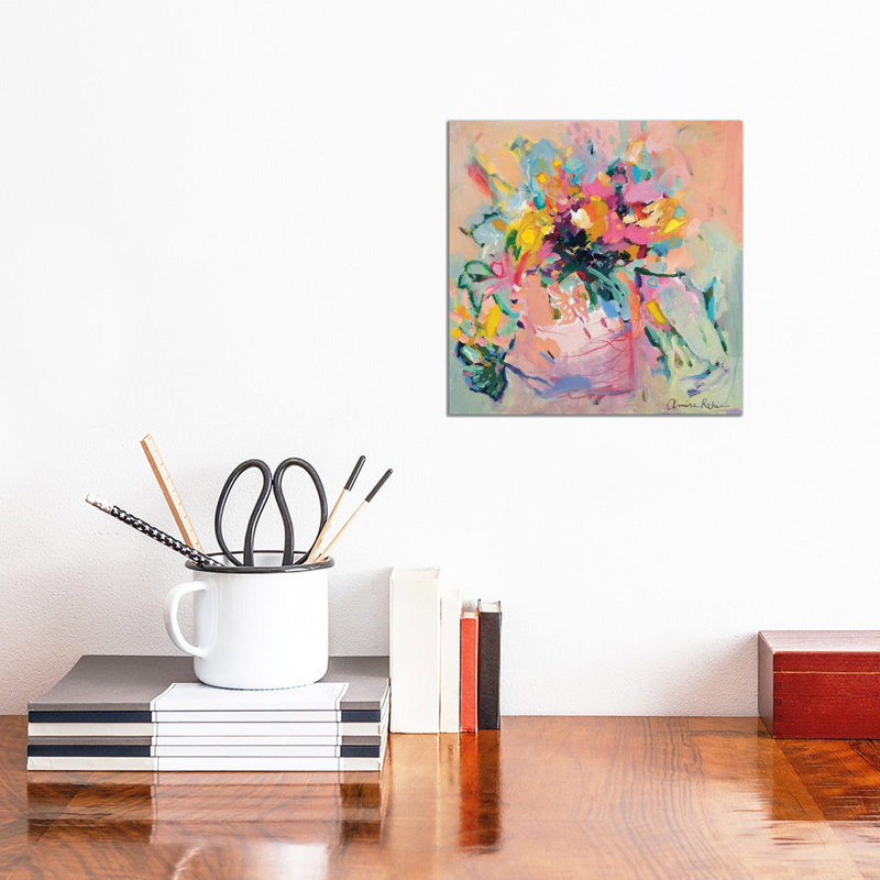 I Cracked The Flower Pot by Amira Rahim - Wrapped Canvas Painting, 30.48cm H x 30.48cm W x 1.905cm W