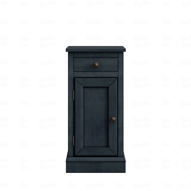 Table d'appoint, table de bout, table d'appoint (compatible avec table de chevet), placage de bois massif bleu antique, 11,75 po x 21,75 po x 24,25 po traditionnel, pour la chambre à coucher