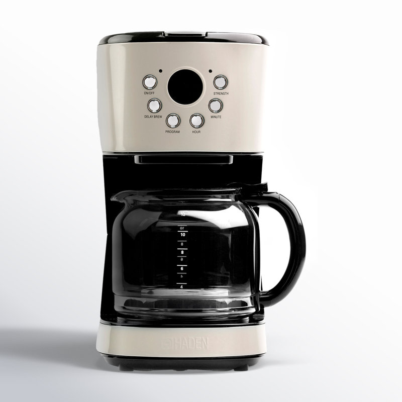 Haden Coffee Machine, 12 Cup Programmable Drip Coffee Maker, Putty