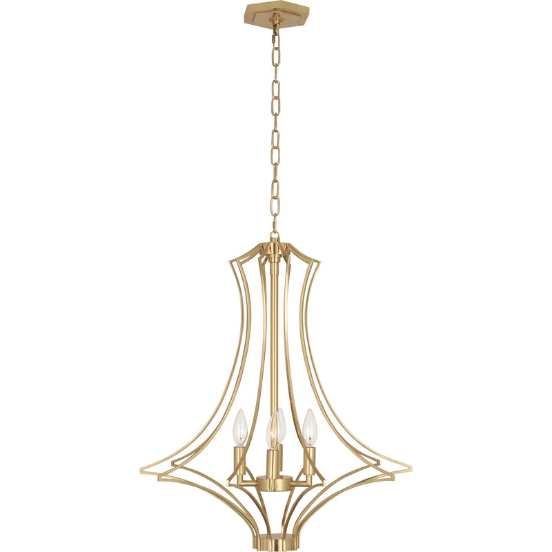Grace 3 - Light Chandelier, Modern Brass