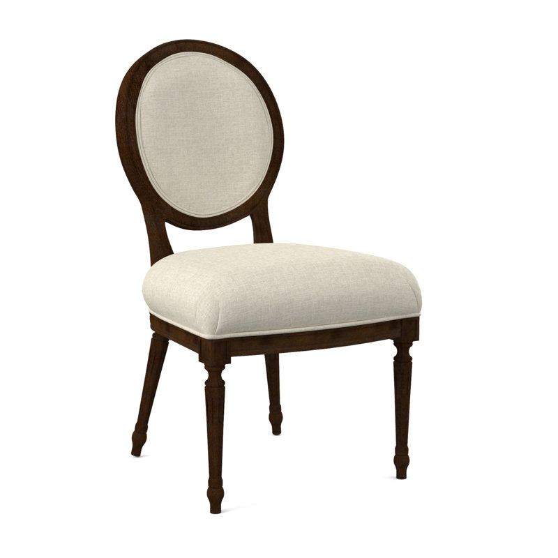 Dauphin Dining Chair, American Walnut, Filigree Ivory