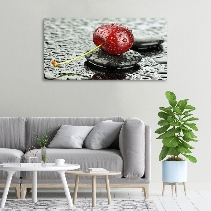 Cherry In The Rain - Wrapped Canvas Print