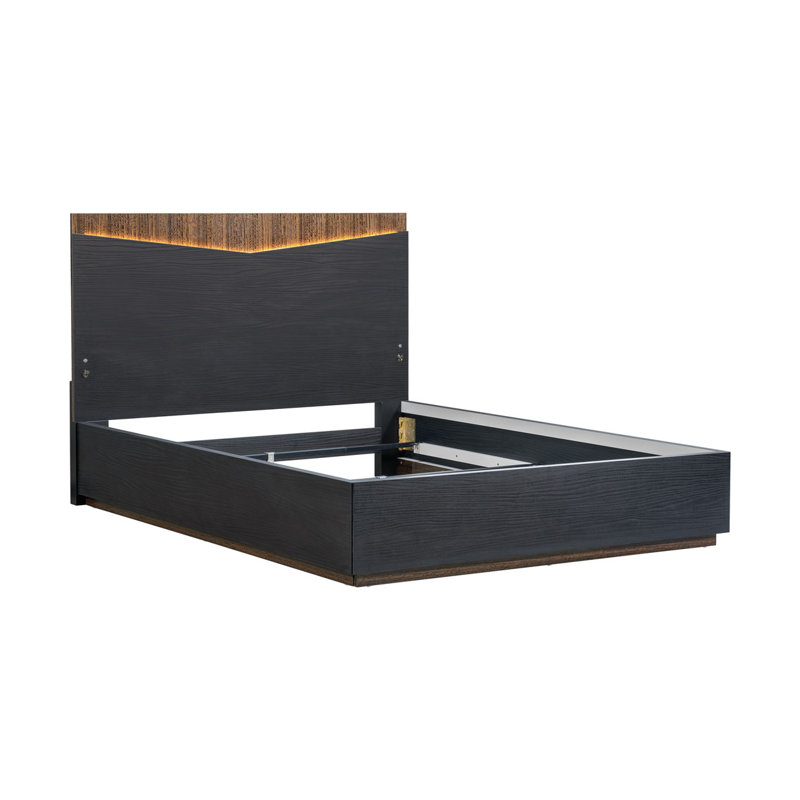 Kayner Bed With LED Lights - Charcoal, Queen