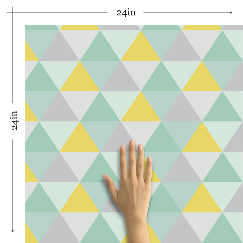 Panneau de papier peint amovible Sanya Triangles, L 102 po x l 24 po