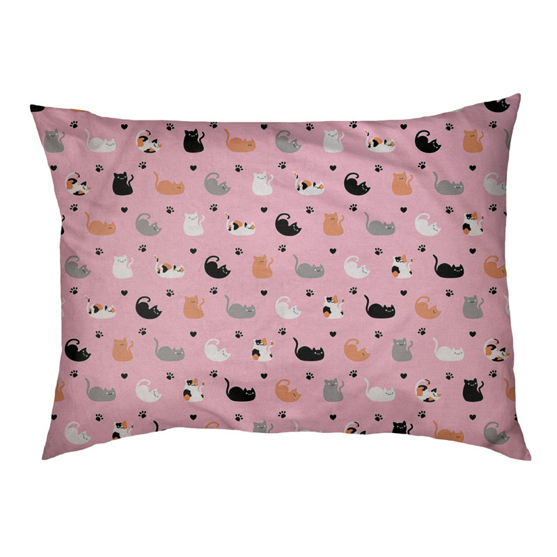 Coussin pour chien Byrge, Grand (H 14 po x l 42,5 po x P 32,5 po), Rose pâle et noir