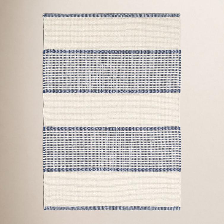 La Mirada Navy Handwoven Cotton Rug