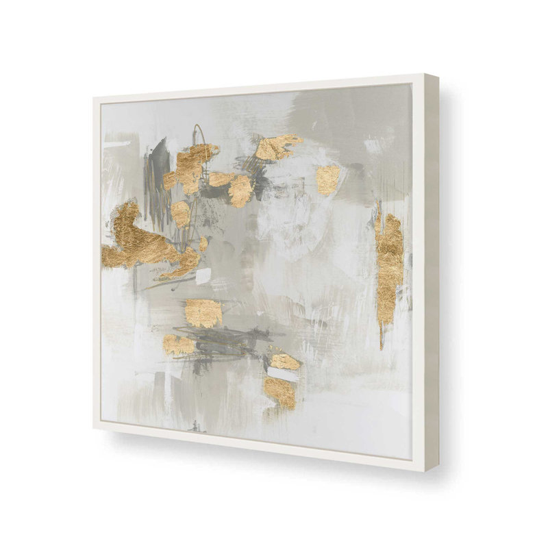 «Taupe Shimmer I» par June Erica Vess, reproduction d'art, H 36 po x l 36 po, Blanc