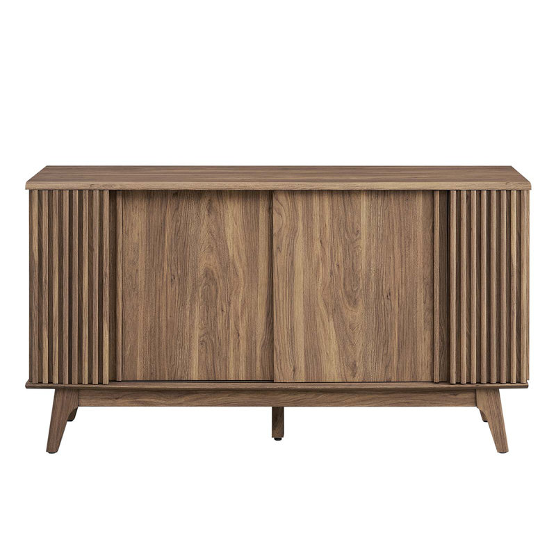 Eudora Walnut Wood Grain Mid-Century Modern Sideboard