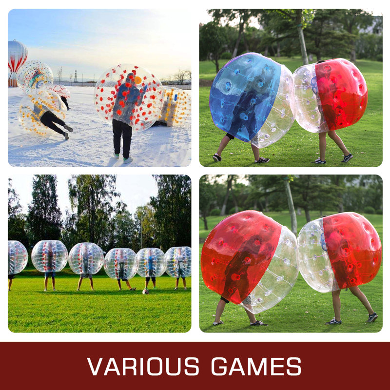 Ballon de butin gonflable 1,2 m, H 47 po x l 47 po x P 47 po, Transparent / rouge